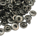 50 Pcs Black Metal Sewing Press Studs Buttons Snap Fasteners Diameter 13 CFW