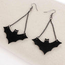 Halloween Bat Earrings Black Drop Dangle Ear Hook Women Girl's Punk Jewelry Gift