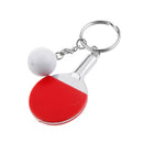 Table Tennis Ball Key Ring Ping-pong Racket Pendant Key Chain Charms Red