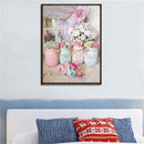 Pink Rose Diamond Painting Cross Stitch 5D Mosaic Picture Home Decor Gift