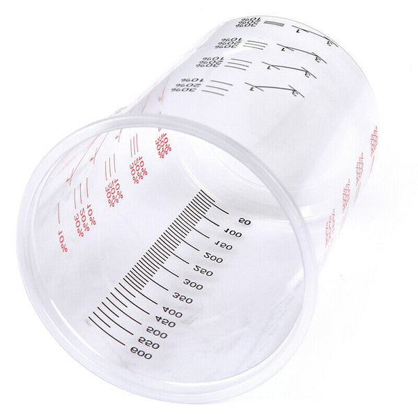 10Pcs 600ml Plastic Paint Mixing Cups Mixing Pot Paint Mixing Calibrated-y