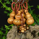 1 Pcs Gourd Craft Keychain Mahogany Chinese Traditional Fortune Keyring Decor3C