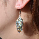 Women Fashion Shell Earrings Horse Eye Shape Natural Abalone Shell Earrings