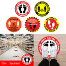 Set 5 Social Distancing Safety Floor Decals Stickers Notice Caution Shop A