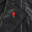 Ghost Rose Flower Pins Brooch Creative Clothes Lapel Jacket Badges (Red) A