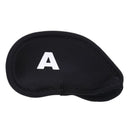 10pcs Golf Head Cover Club Iron Putter Head Protector Set Neoprene Black