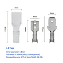 200Pcs 4.8Mm Wire Connectors Crimp Terminals Crimp Female/Male Spade Termin