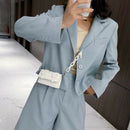 Mini Shoulder Bags Candy Color Purse Women PU Crossbody Handbag (White)