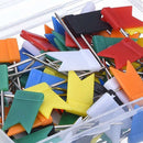 100 Pieces Map Flag Push Pins Tacks, Assorted 7 Colors U2I9