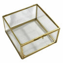 1X(Geometric Glass Style Jewelry Box Table Container For Displaying Jewelry