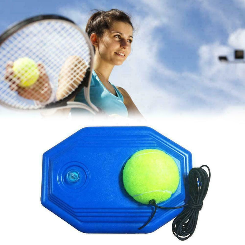 1* Blue Tennis Training Tool Selfstudy Practice Rebound Ball Baseboard H7O4