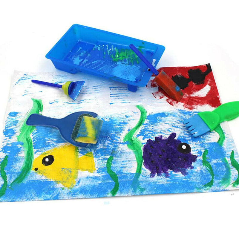 Kids Art Paint Sponge Brushes Set Children Early