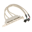 USB 2.0 Rear Panel Cable Header Motherboard to External 4 Port USB Bracket Cord