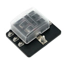 6-Way Blade Fuse Box Fuse Block Holder with Fuses for 12V 24V Car Marine