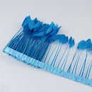 15-20cm Blue Feather Fringe Trim Sewing Edge Crafts Garment Decors 2m