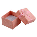 24 Pcs Ring Earring Jewelry Display Gift Box Bowknot Square Case pink