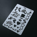 Heart Bowknot Theme Plastic Hollow Ruler Template DIY Photo Album Draw Tool
