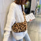 Fashion Leopard Print Crossbody Bag Women Plush Autumn Winter Pouch (Brown)