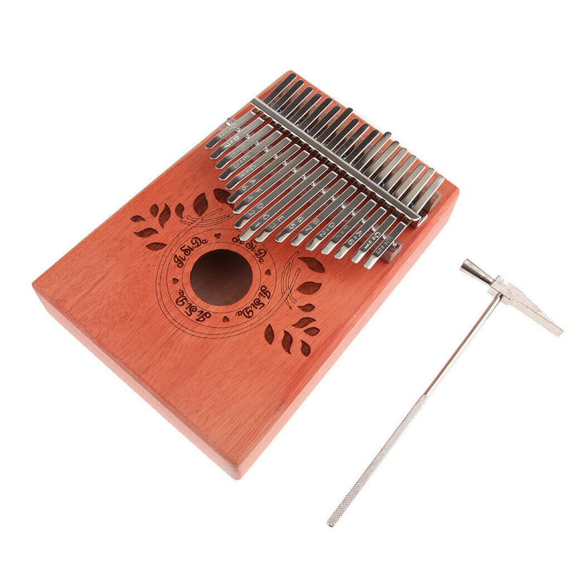Kalimba 17 Keys Leaves Thumb Piano Hand Piano Solid Mahogany Wood Body with Tune