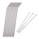 8Pcs Stainless Steel Metal Drinking Straw Straws with 3 Cleaner Brush Kit