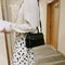 Women Leather Pure Shoulder Handbags Flap Crossbody Messenger Bags (Black)