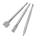 3 Pcs Rotary Hammer Point&Flat Chisels Set Concrete Wall Drill Bit 10" In L