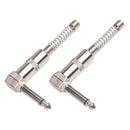 2Pieces 6.35 mm (1/4") Male Right Angle TS Audio Plug Connector Adapter