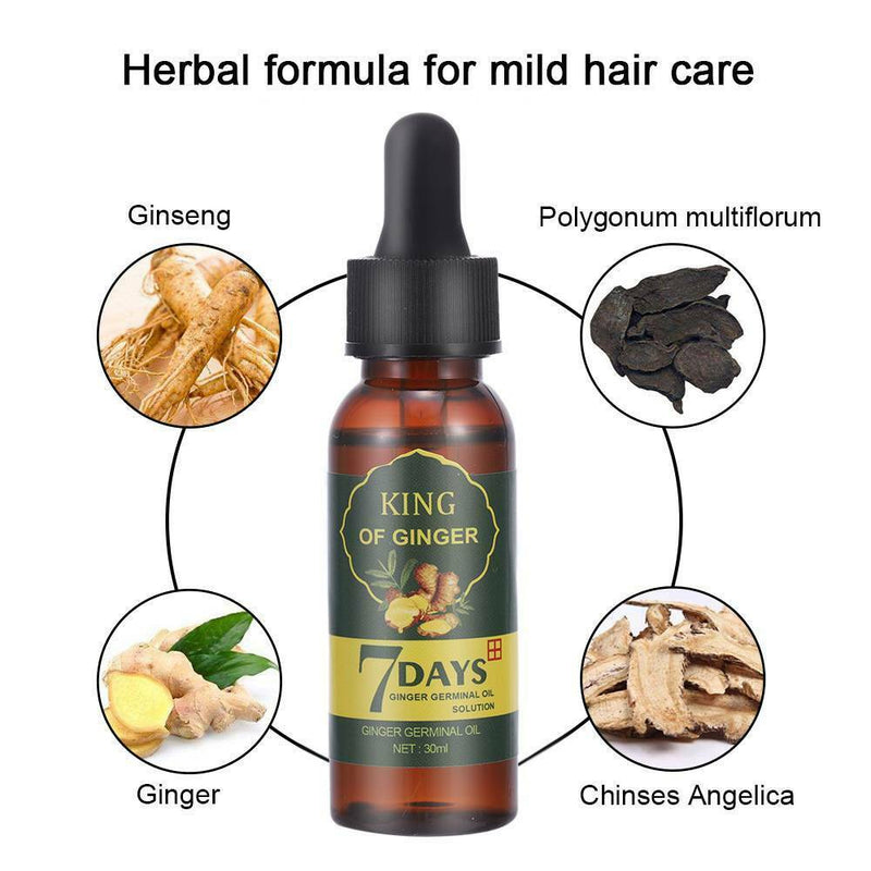 7 Day Ginger Germinal Hair Growth Serum Hairdressing Loss Treatement Oil US