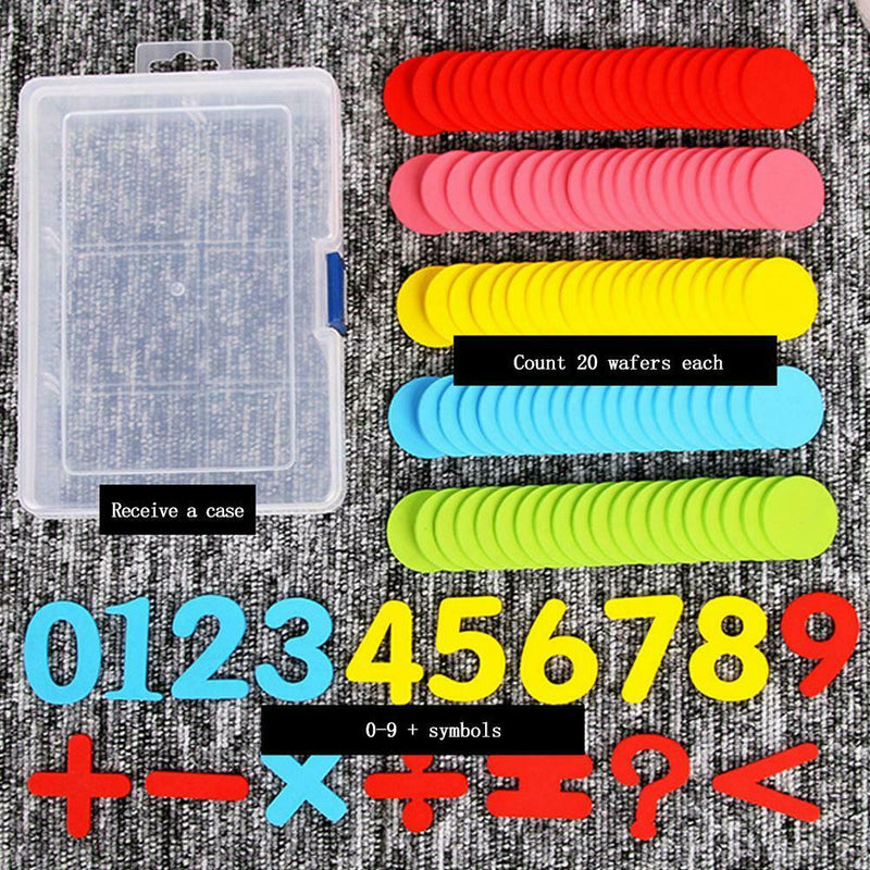 Wooden Counting Disc Math Arithmetic Teach Aids Learning Puzzle Digital Kid Gift