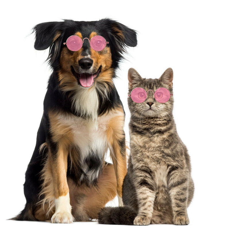 Lovely Dog Cat Glasses Pet Eye Protection Sunglasses Photos Props (Pink) A