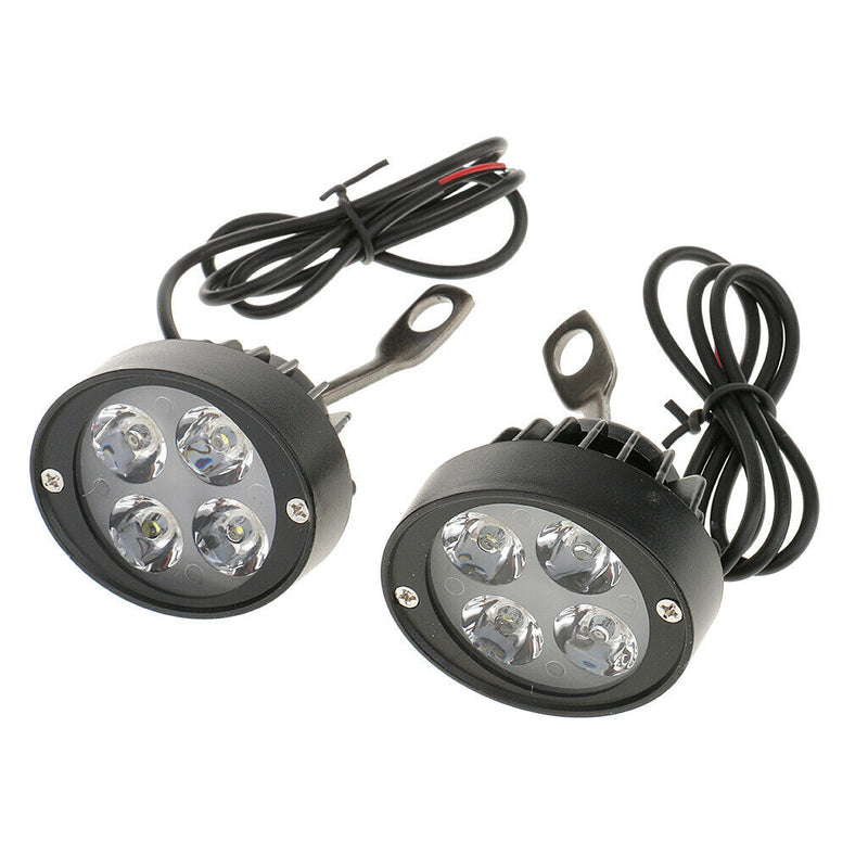 2PCS 15W Motorcycle ATV Bike 4 LED Driving Fog Head Spot Light Headlight