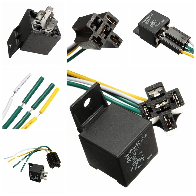 Car Auto DC 12V Volt 30/40A Automotive 4 Pin 4 Wire Relay&Socket 30amp/40amS Kw