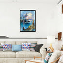 Full Round Drill Diamond Painting DIY Seaside Light Tower Rhinestone Poster