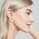Elegant Drop Earrings Korean Flower Sweet Ear Dangle for Women Jewelry Gift A