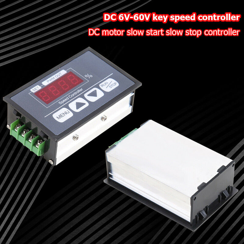 6-60V 30A Slow Start Stop PWM DC Motor Speed Control Switch Digital Display