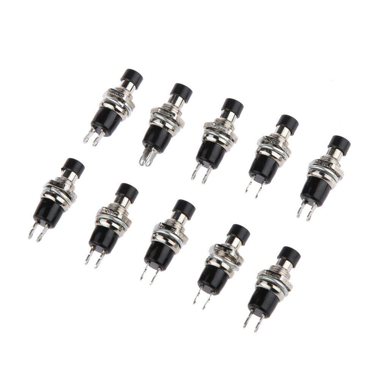 10x Pushbutton Switches Switches Release Off Black