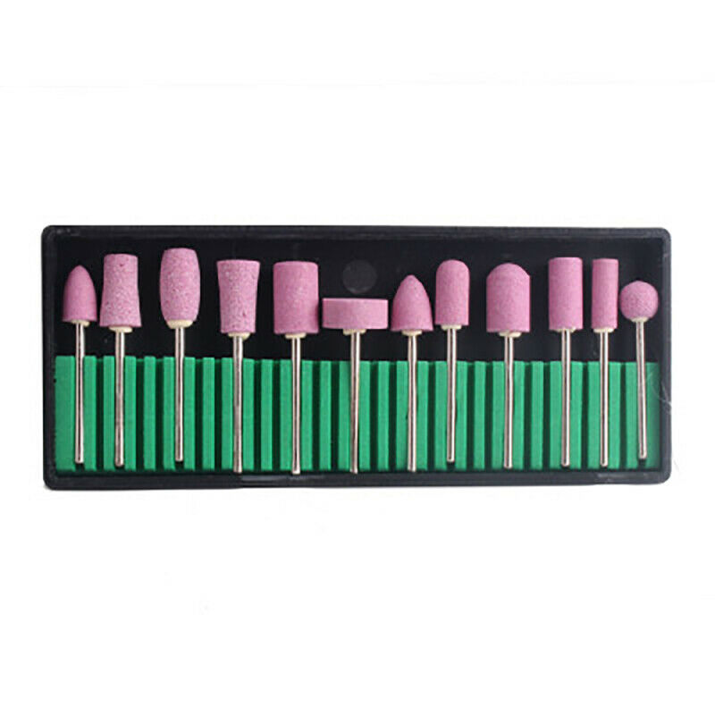 12x/Set Nail Art Manicure Tool Ceramic Drill Bits Burs Polishing Grinding  TVM