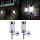 2x Stainless Steel Outdoor Garden Solar Powered Shed Fence Wall LED Door B8W8