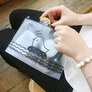 Clear Chicken Pen Bag Pencil Holder Storage Supplies Stationery Cosmetic Case JR