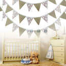 12 Flags Rose Leaves White Lace Party Wedding Pennant Bunting Banner Decor