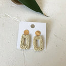 Geometric Rattan Earrings Woven Handmade Straw Earrings Wicker Braid Earrin