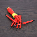 Screwdriver Repair Kit Insulation Electric Manually Red 7pcs