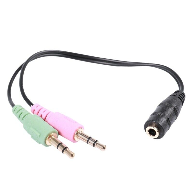 3.5mm Female to Stereo Dual Male Y Splitter Microphone Speaker Cable Y6K7