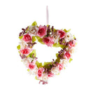 Heart Shaped Artificial Flower Wreath Door Decoration Hanging Wreaths with