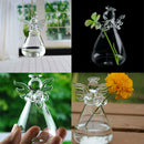 Clear Glass Angel Shape Flower Plant Hanging Vase Container Decor Plants Bottle
