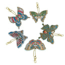 5pcs DIY Special Shaped Full Drill Butterfly Diamond Painting Keychain Kits Gift