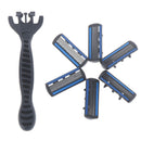 6 Layers Razor 1 Razor Holder + 6 Replacement Blades Head Cassette Hair TriS Gw