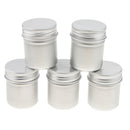 5 Pack 50ml Aluminum Metal Tins Containers with Screw Lid - Great for Spices,
