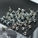 50 Pieces White K Ear Stud Rhinestone Ear Post +