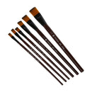 Pack of 6 Art Brown Nylon Paint Brushes for Acrylic